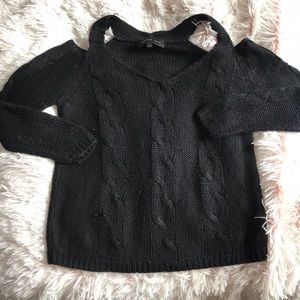 English Rose knit cold shoulder sweater